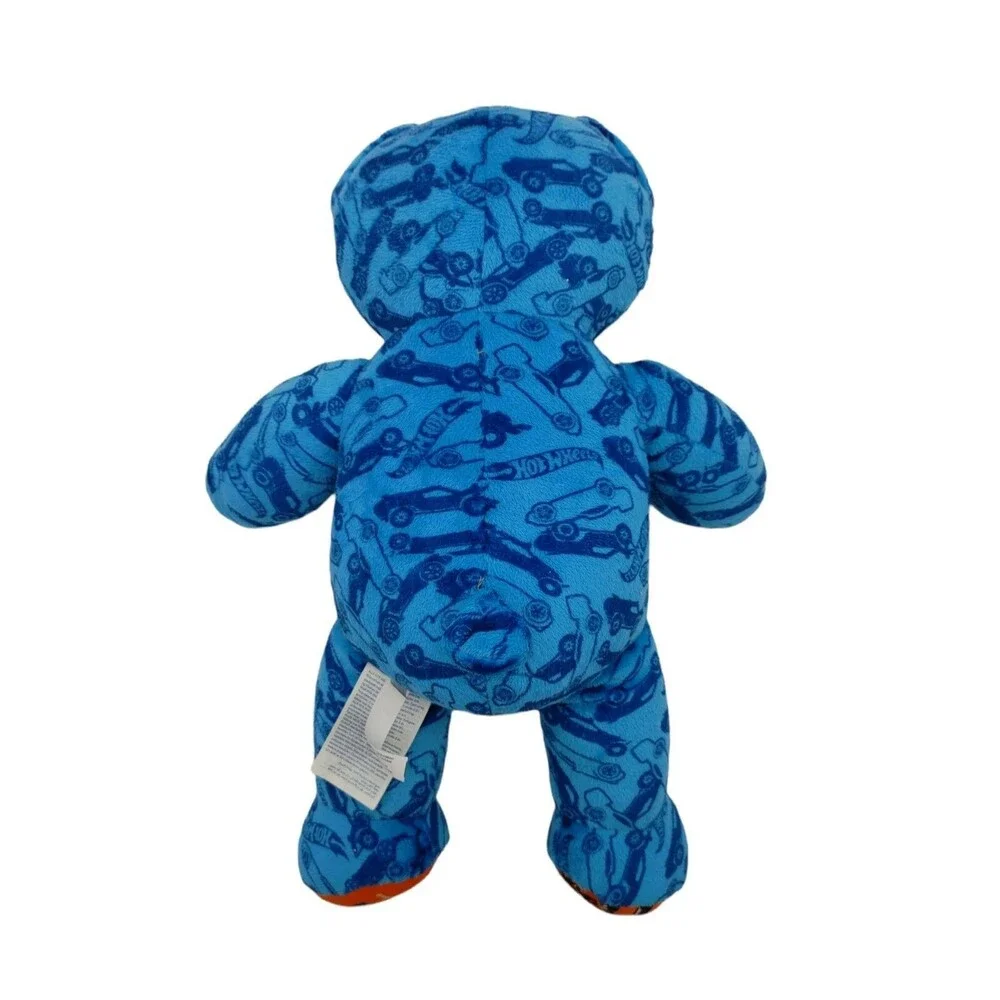 Build A Bear Hot Wheels 50th Anniversary Plush Blue Orange Racing Teddy 16